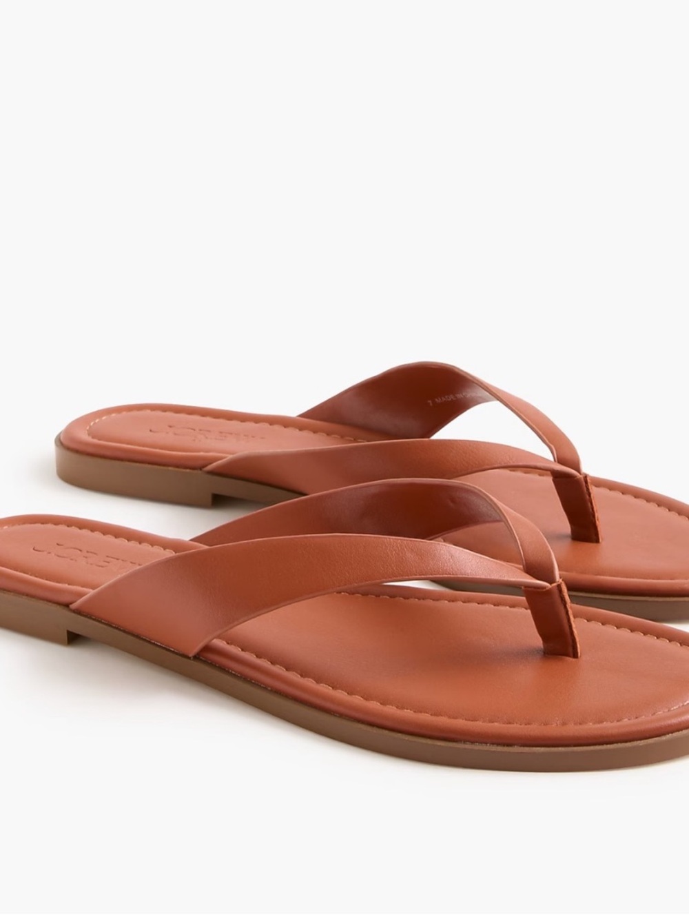 JCREW Women's Brown Leather Flip Flop Sandals